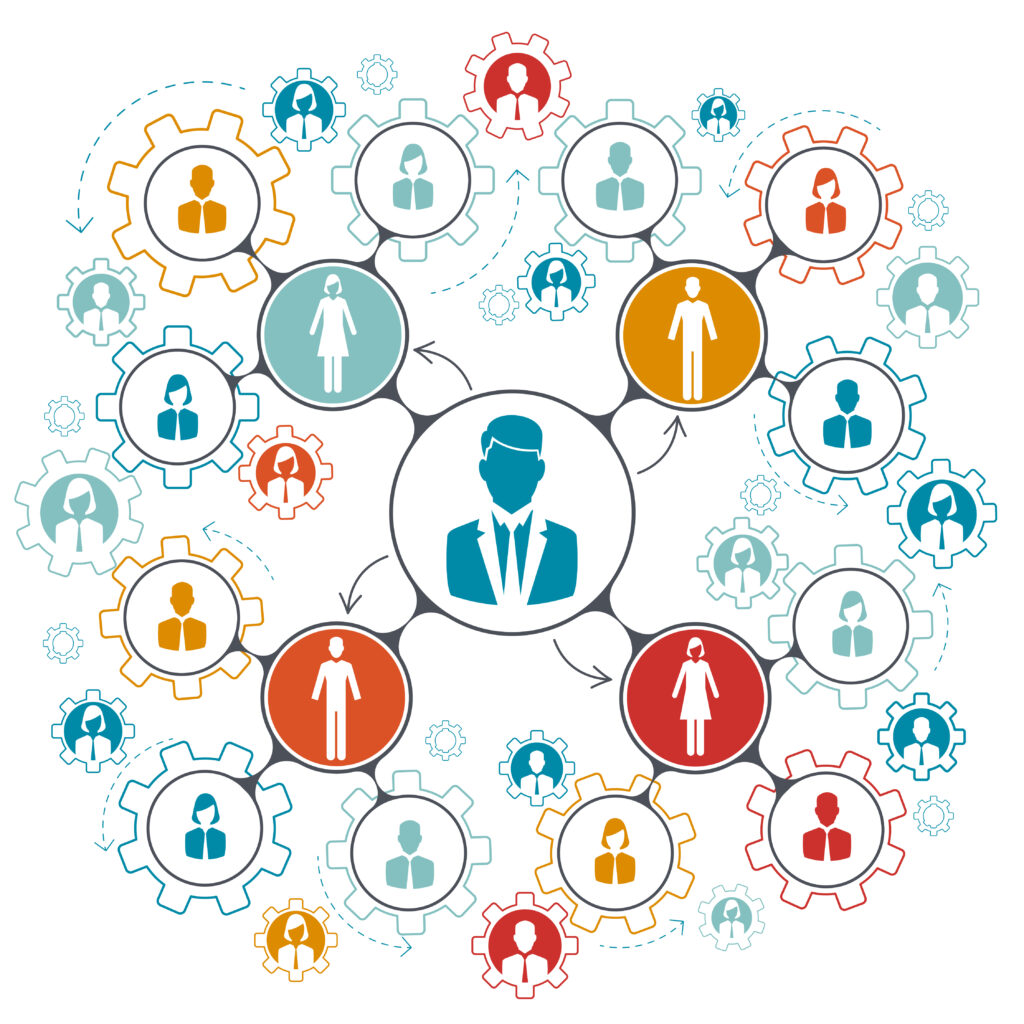 Business people team work managment structure vector illustration